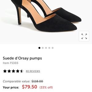 J crew black sued pumps